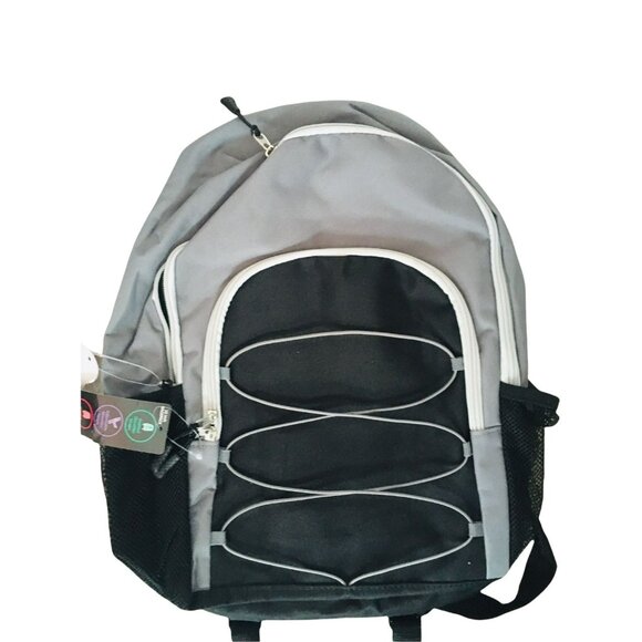Wonder Nation 16in Backpack with Front Zipped Pouch Grey Black - Picture 1 of 2